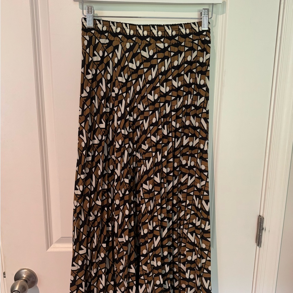 Zara Brown and Black Maxi A-Line Skirt